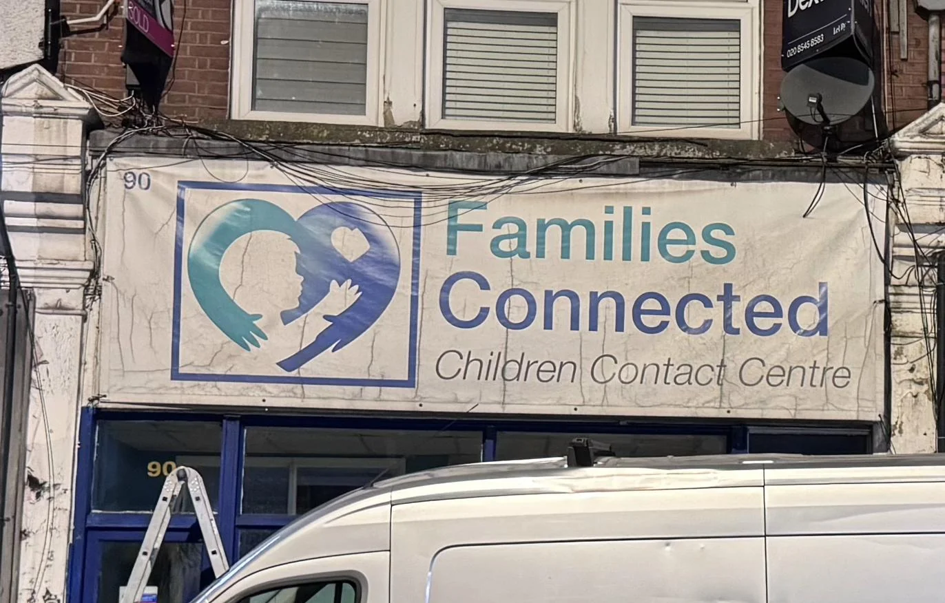 Families Connected, photo 2: New Dibond fascia with precision angle cut and contravision window vinyl