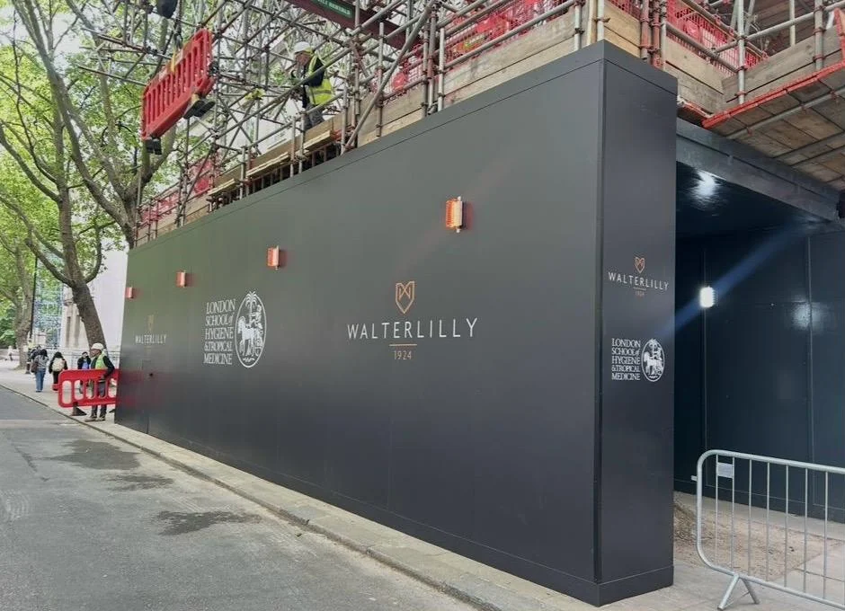 3-metre hoarding, photo 1: 3-metre hoarding clad