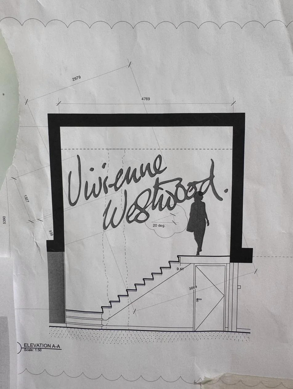Vivienne Westwood, photo 3: Neon-effect LED illuminated logo, Mayfair flagship